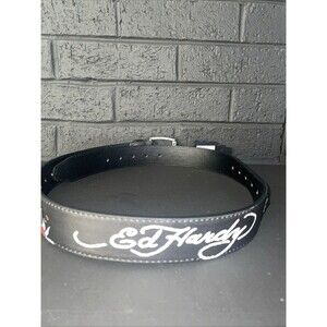 NWT ED HARDY studded skull belt Sz 36